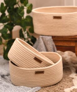 oval cotton rope basket