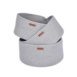 round cotton rope basket - grey