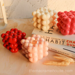 bubble heart soy wax scented candle
