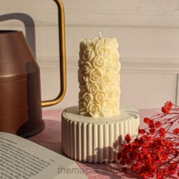 rose pillar soy wax scented candle
