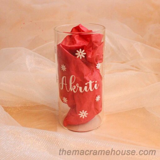 personalised floral round handle glass
